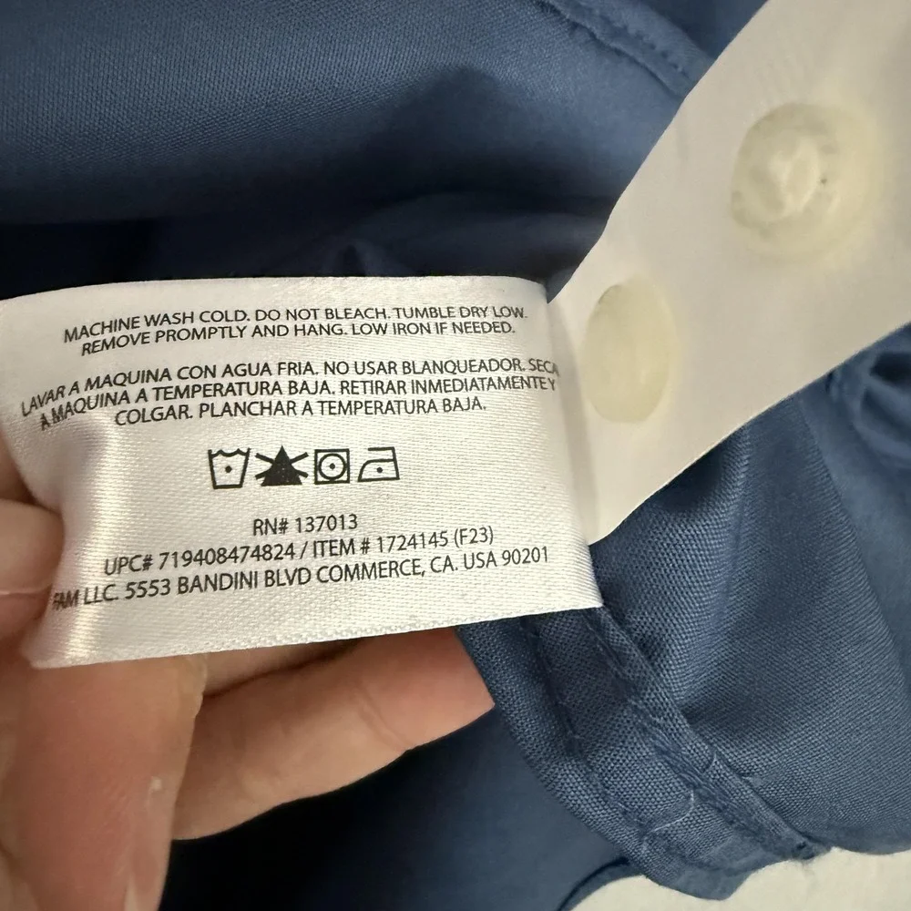 Banana Republic Button Down Mens XXL Blue Long Sleeve Cotton‎ Casual Pocket